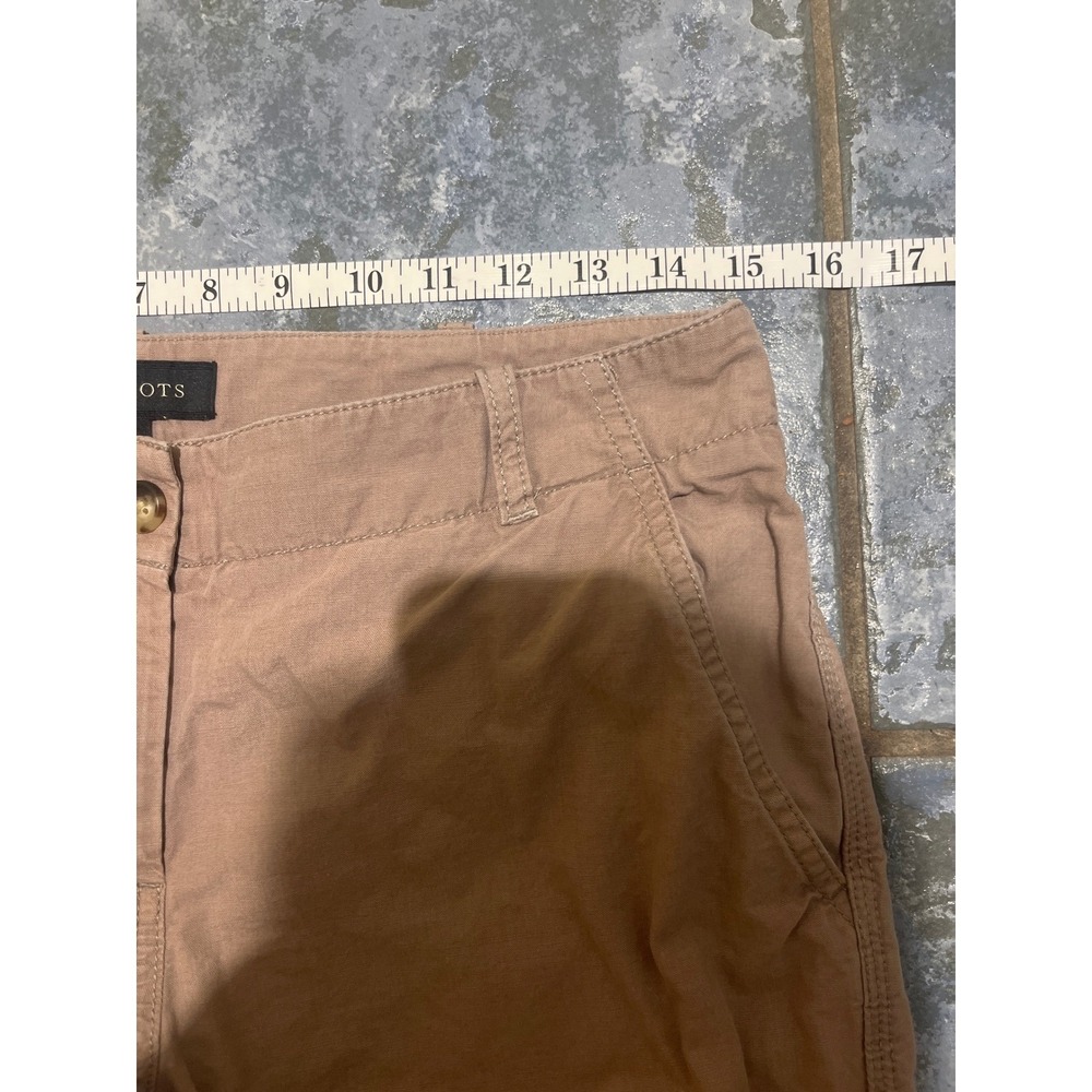 Talbots Pants Women's Size 4 Khaki Cotton Blend Cuffed Casual Trousers Comfort - Picture 8 of 12